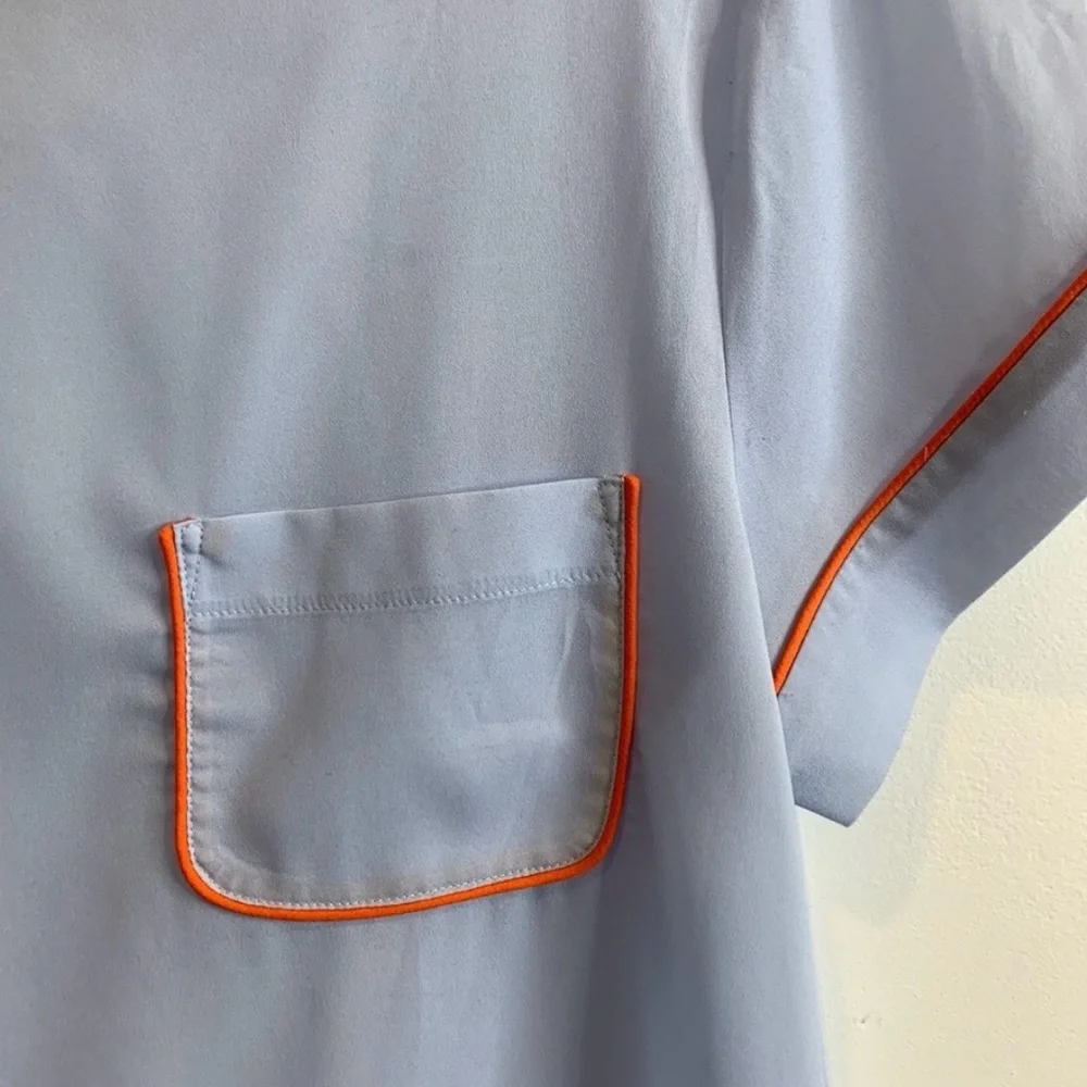 French Connection Blue Tee with Tangerine Accents - Picture 4 of 5